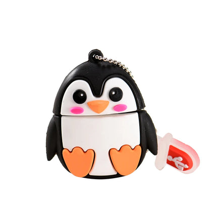 Cartoon Animal USB Flash Drive - 16GB/32GB/64GB Silicone Storage - Fun Penguin, Cat, Owl, Lion, Dinosaur Designs - USB 2.0 External Memory Stick for Kids and Adults