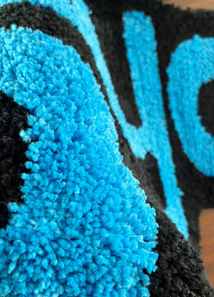 Blue You Irregular Tufting Rug Bedroom Mat Geometric Living Room Carpet Floor Tidy Foot Pad Bedside Doormat Aesthetic Home Decor for Stylish Interiors