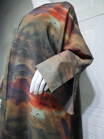 Muslim Woman Dress Chiffon Abaya Dubai Luxury Robe Prayer Clothes Ramadan Wear - Elegant Lightweight Robe for Modest Fashion, Perfect for Autumn and Winter Celebrations