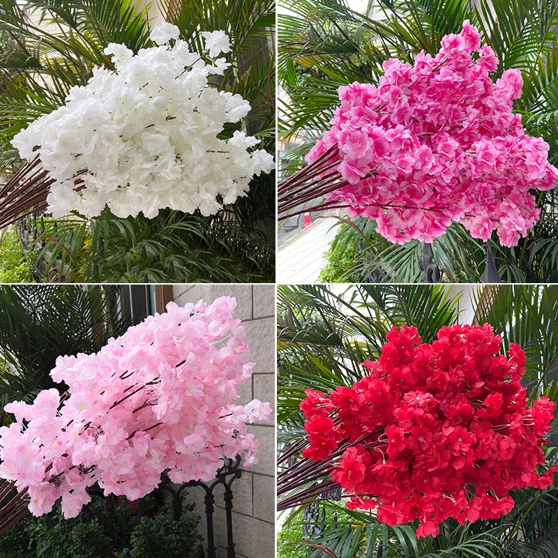 artificial cherry blossom branch, 80cm, silk cloth flowers for weddings, birthdays, parties, home and office decoration, indoor flower arrangement accessory