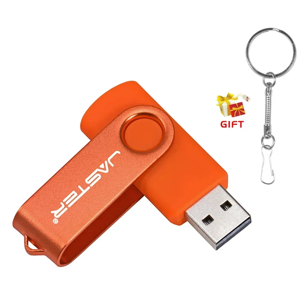 128gb waterproof usb flash drive with free key chain, 64gb rotatable memory stick, portable and shatterproof usb 2.0 thumb drive for laptop and business gifts