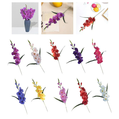 Artificial Gladiolus Silk Flower Branches for Wedding, Party, Office, Valentine's, Home Decor, Table Centerpieces, Anniversary, Outdoor, Vase Filler, Gift Idea