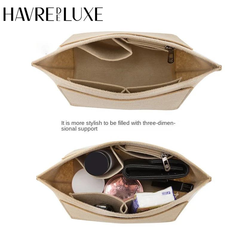 havredeluxe felt bag purse organizer for longchamp medium tote bag insert liner makeup storage travel handbag inner bag