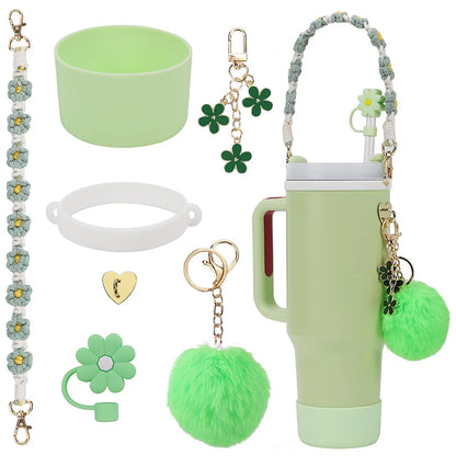 White 1 6PCS Use For Stanley Cup Tumbler Accessories 40oz 30oz,Compatible With Stanley Cup Tumbler Water Bottle Handle Sling Strap