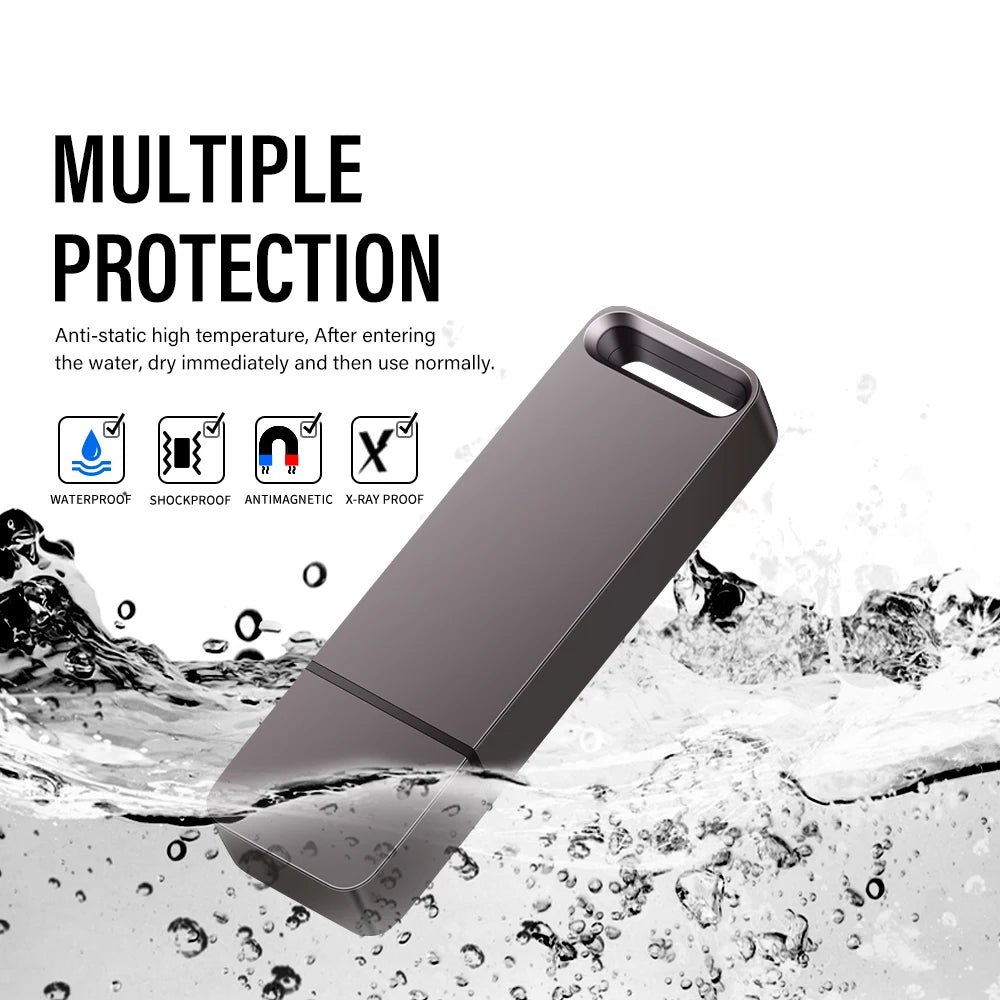waterproof metal usb 2.0 flash drive memory stick, 128gb|64gb|32gb|16gb|8gb|4gb, black & red, business creative photography gifts, compatible with windows & mac