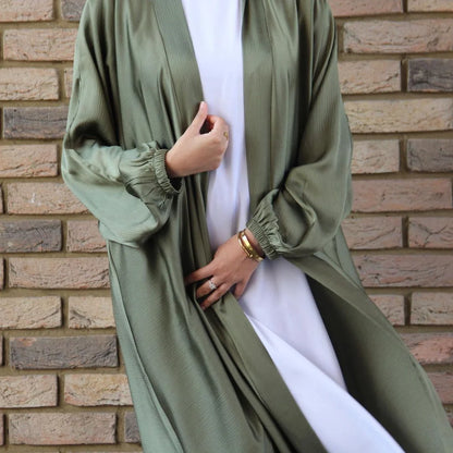 Prayer Clothes Women Satin Cardigan Robe Islamic Long-Sleeved Dress 2024 - Modest Fashion, Comfortable Fit, Ideal for Daily Wear and Special Occasions