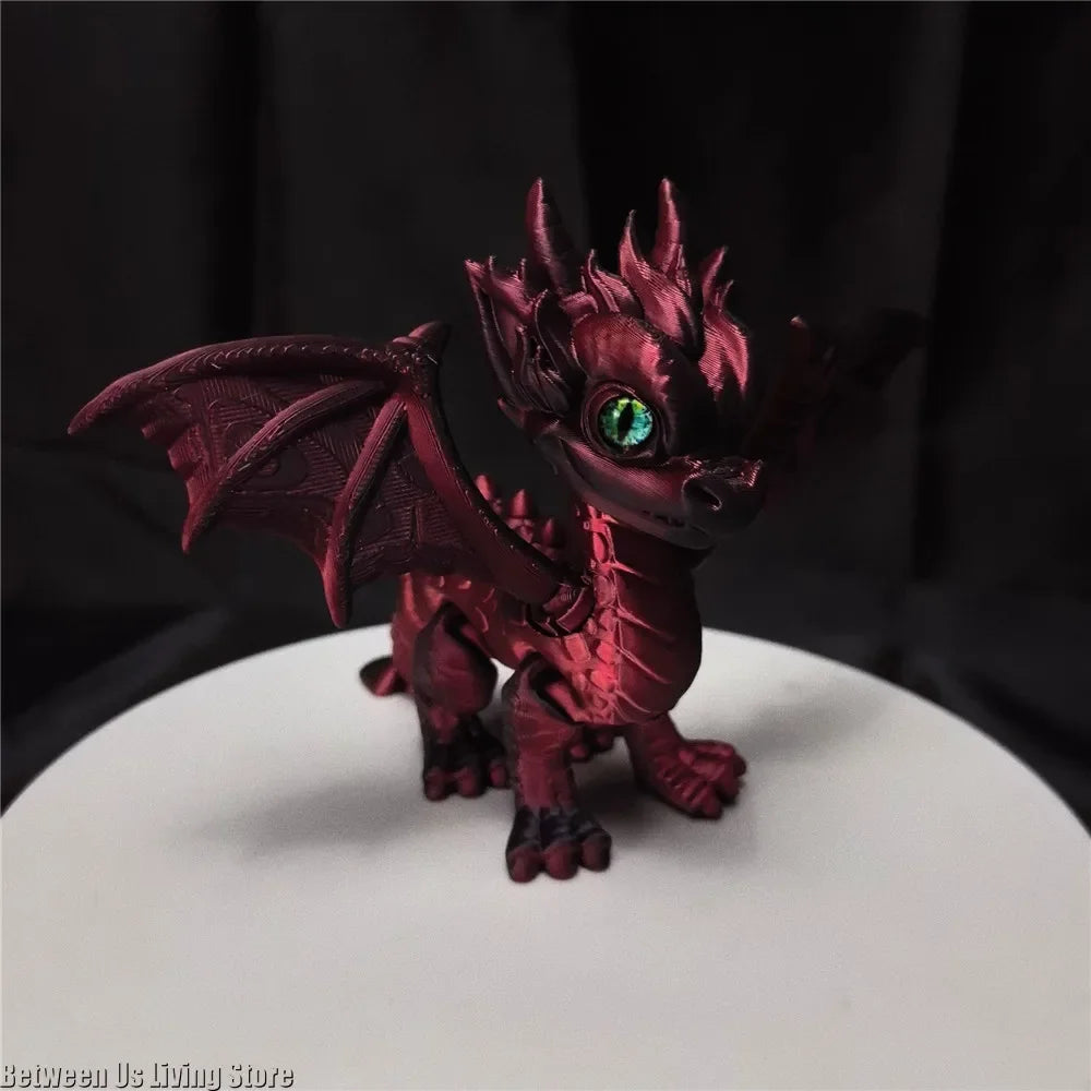 high quality 3d printed small flying dragon movable figure for desk decor