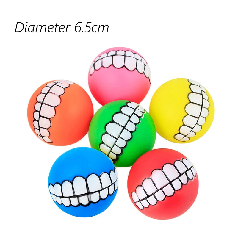 squeaky rubber dog ball toy, durable 6cm chew toy for puppies & small dogs, interactive plastic fetch ball, ideal for training & reducing pet boredom