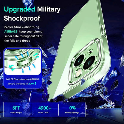 Clear Shockproof Silicone TPU Case for iPhone 14/15/16 Plus, Pro, Max – Lightweight, Anti-Scratch, Waterproof Bumper Cover