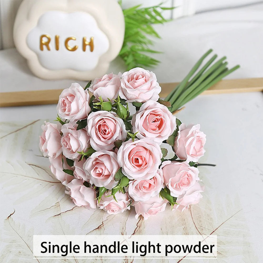 artificial rose bouquet, 18 stems, non-woven fabric flowers for home decoration, ideal for anniversaries, weddings, birthdays, indoor floral arrangement, no maintenance needed