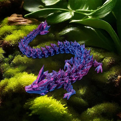 3D Printed Luminous Chinese Loong Flexible Dragon Figurine Home Decoration Gifts