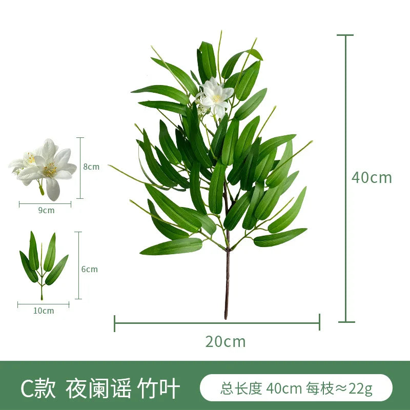 artificial eucalyptus leaf branch, plastic decorative plant for bridal shower, desktop or outdoor use, cloth texture, perfect for exhibitions and home decor
