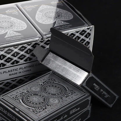 1PCS Silver Gold Foil Border Playing Cards Washable PVC Poker Game 63x88mm - Durable Stylish Deck for All Card Games, Easy to Clean, Perfect for Game Night and Parties
