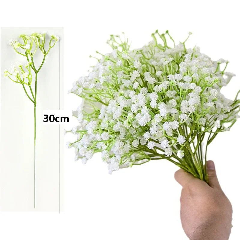artificial flower bouquet set, oval eucalyptus leaves, perfect for weddings, home decor and party decorations, indoor plastic greenery accent, 10/15pcs