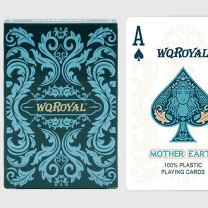 4 High-End Personalized PVC Playing Cards Mother Earth Custom Deck - Durable Customizable Poker Cards with Elegant Gaia Design for Gaming and Gifts