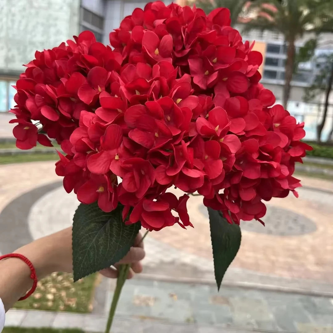 silk hydrangea bouquet, 5 heads artificial flowers for home decor, wedding, party, indoor decoration, perfect for anniversary, birthday, baby shower, bridal shower