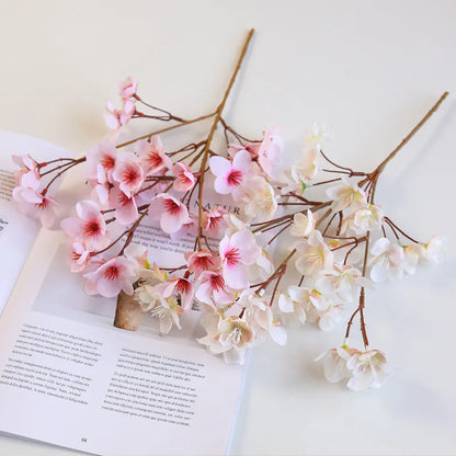 Artificial Silk Cherry Blossom Flower Branches 41cm - Pink Decorative Faux Floral Arrangement for Home, Party, Wedding, Anniversary, Baby Shower, Indoor Decor Use