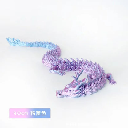 3D Printed Luminous Chinese Loong Flexible Dragon Figurine Home Decoration Gifts