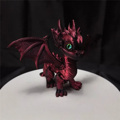 High Quality 3D Printed Small Flying Dragon Movable Figure for Desk Decor