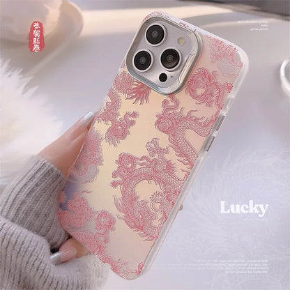 Cute 3D Cartoon Pink Dragon Shockproof Phone Case for iPhone 14/15/16 Plus, Pro, Max - Non-Slip TPU Cover