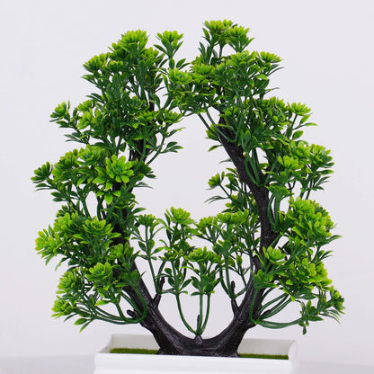 Artificial Bonsai Plant Ornament with Pot, Small Plastic Tree for Home, Office Decor, Party Decoration, Indoor Desktop Display, Ideal for Anniversaries and Exhibitions