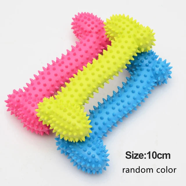rubber pacifier ring chew toy for small dogs | durable bite-resistant | promotes dental health | puppy training aid | random colourful selection