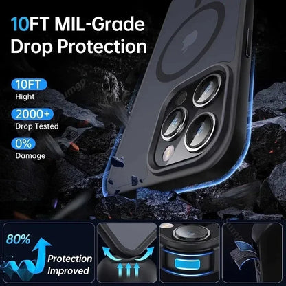 Luxury Matte Magnetic Translucent Case for iPhone 14/15/16 Plus, Pro, Max - Shockproof, Wireless Charging, Anti-Scratch Cover