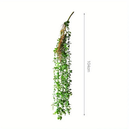 Artificial Eucalyptus Vine, 104cm Length, Rattan Material, Hanging Decorative Branch, Ideal for Home, Garden, Outdoor, and Wedding Décor, Greenery Accent