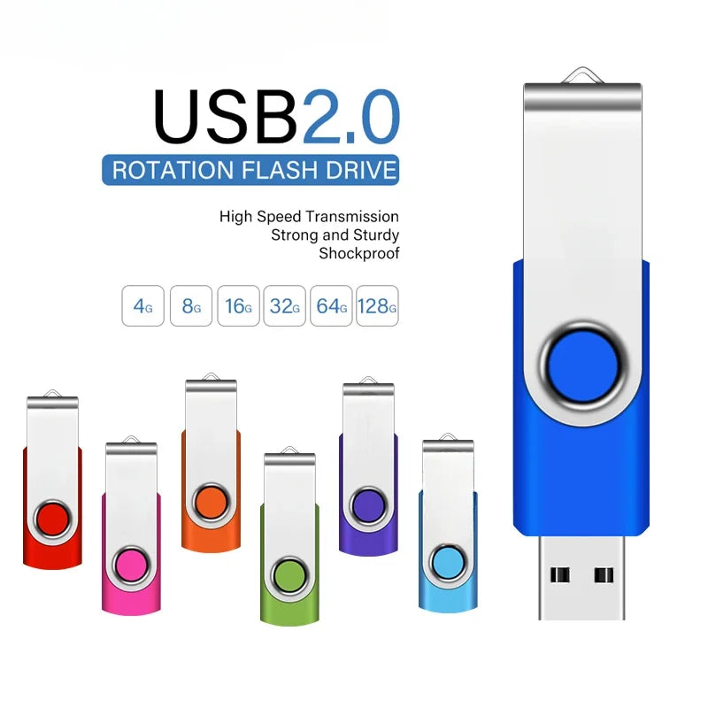 usb flash drive 128gb/64gb/32gb/16gb/8gb/4gb memory stick - high speed, colourful, portable storage for laptop, pc, tv - creative business gift keychain