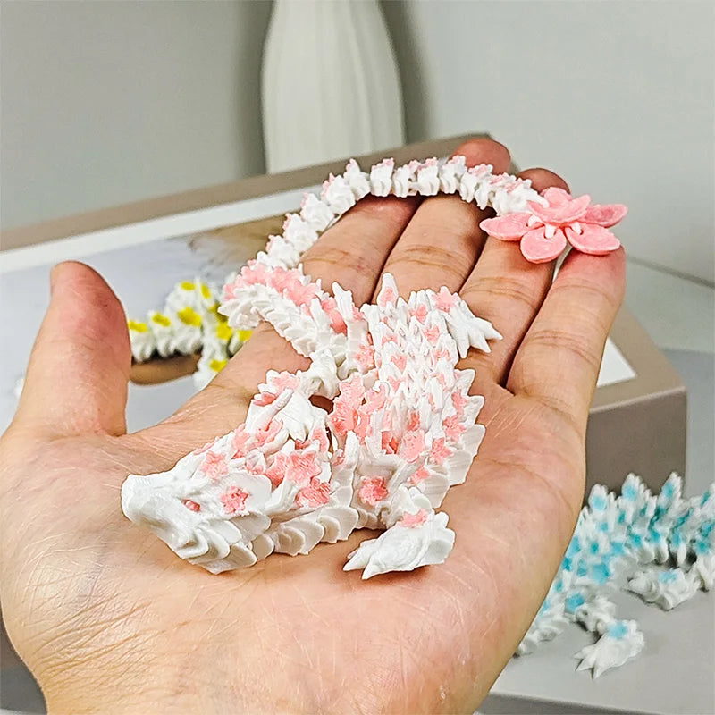3d printed crystal dragon fidget toy cherry blossom decor birthday gift