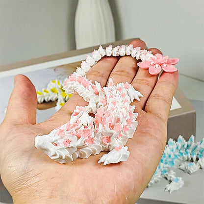 3D Printed Crystal Dragon Fidget Toy Cherry Blossom Decor Birthday Gift
