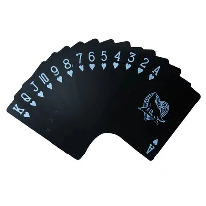 Black Waterproof Plastic PVC Playing Cards Sets Wolf Magic Tricks Gift for Poker, Family Game Nights, Outdoor Fun, Durable and Easy to Clean