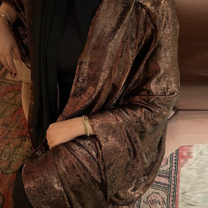 Shiny Satin Batwing Abaya Caftan Open Abayas Luxury Kaftan Robe for Women - Elegant Lightweight Kaftan with Batwing Sleeves for Casual and Formal Occasions