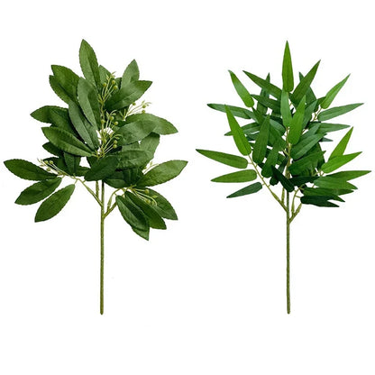 Artificial Eucalyptus Leaf Branch, Plastic Decorative Plant for Bridal Shower, Desktop or Outdoor Use, Cloth Texture, Perfect for Exhibitions and Home Decor