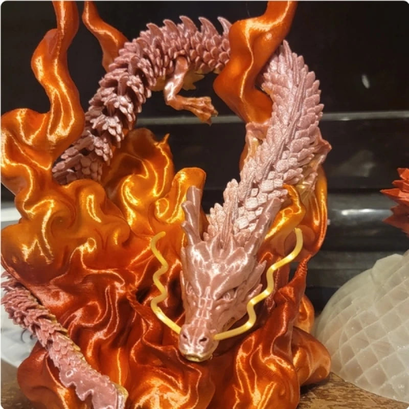 60/45/30cm 3d printed chinese dragon shenlong crafts ornamentstoy joint movable dragon model home office decoration decor gifts