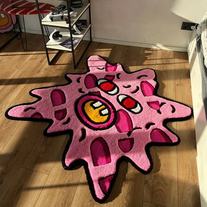 Simple Study Room Cloakroom Plush Non-slip Rugs Irregular Pink Bedroom Bedside Soft Carpet Creative Living Room Decoration Rug for Cozy Home Décor