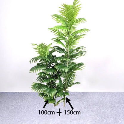 150cm Tall Artificial Palm Tree with Real Touch Leaves, Indoor Outdoor Decorative Fake Plant for Home, Office, Garden, Shop, Party, Exhibition, Jungle Theme Decor