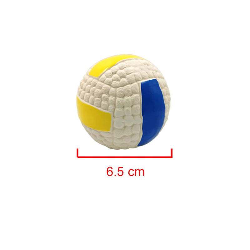 soft latex pet ball toy for dogs, squeaky rugby tennis volleyball football basketball, teeth cleaning, training & play for small to large breeds
