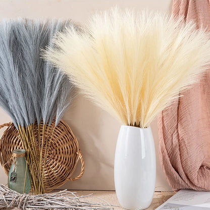 Artificial Pampas Grass Bouquet | 1/5/10/30 Stems | Boho Wedding Décor | Home Floral Arrangement | Indoor Plastic Faux Flowers | Party Table Decorations