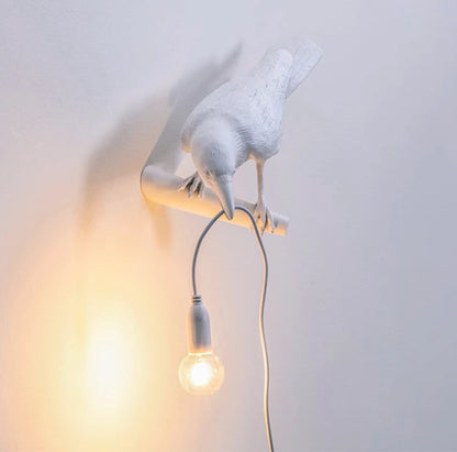 B094VP69R2 Resin Lucky Bird Crow Wall Lamp Table Lamp Night Light Bedroom Bedside Living Room Wall Lamp Home Decoration
