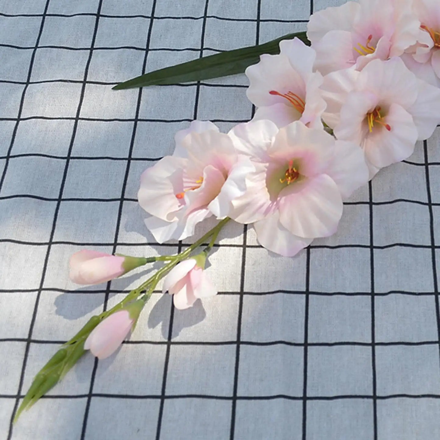 artificial gladiolus silk flower branches for wedding, party, office, valentine's, home decor, table centerpieces, anniversary, outdoor, vase filler, gift idea