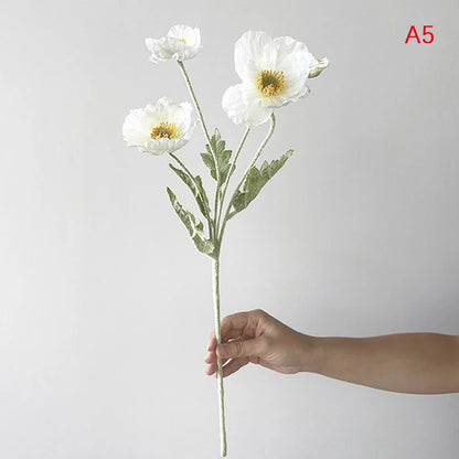 Artificial Poppy Silk Flowers for Wedding, Home or Party Decor - Lifelike, Vibrant, Allergy-Free, Eco-Friendly, Flexible Stems, Long-Lasting Floral Arrangement