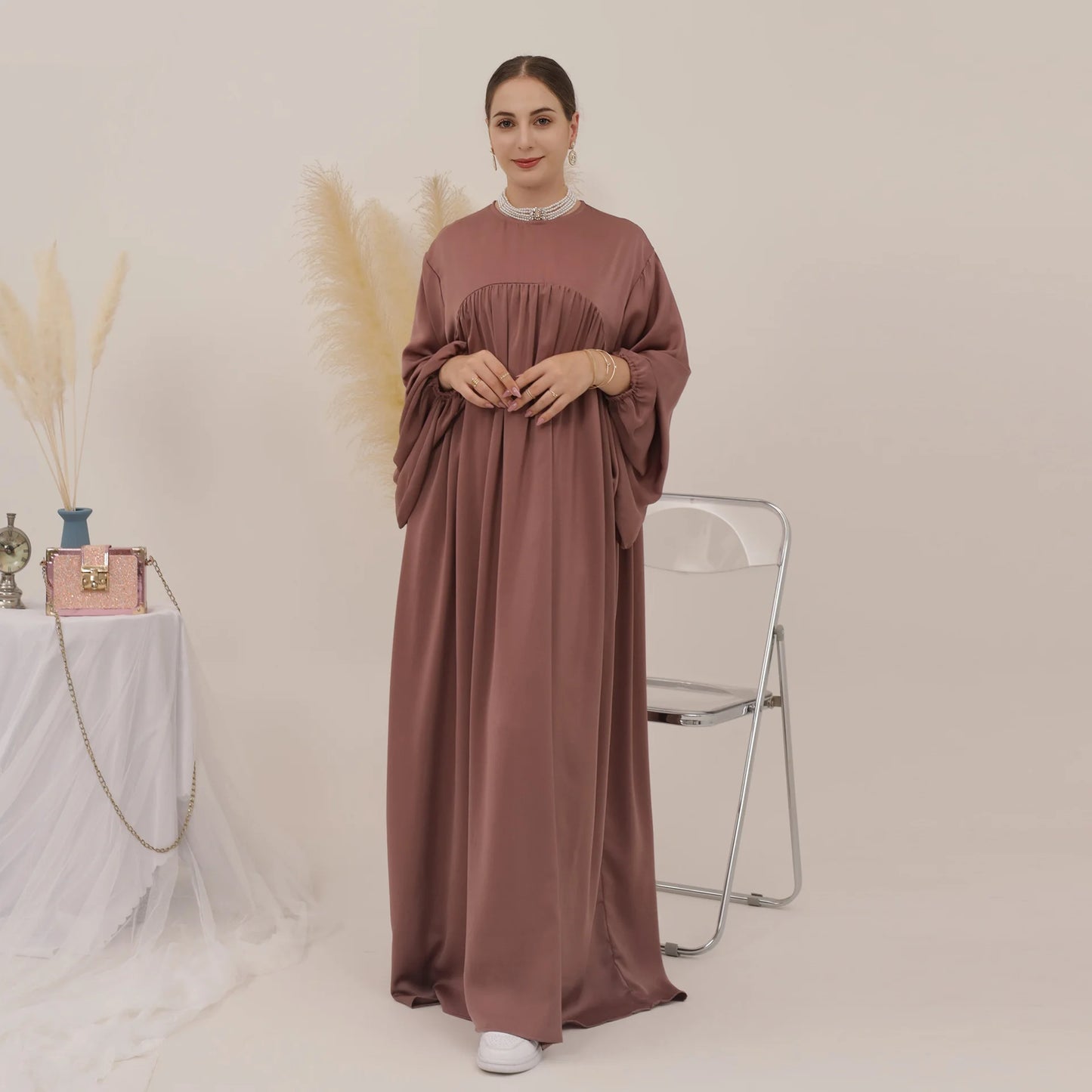modest loose muslim dress abaya eid ramadan elegant with pocket for women, comfortable fit, stylish design, perfect for prayer and daily wear, various colors available