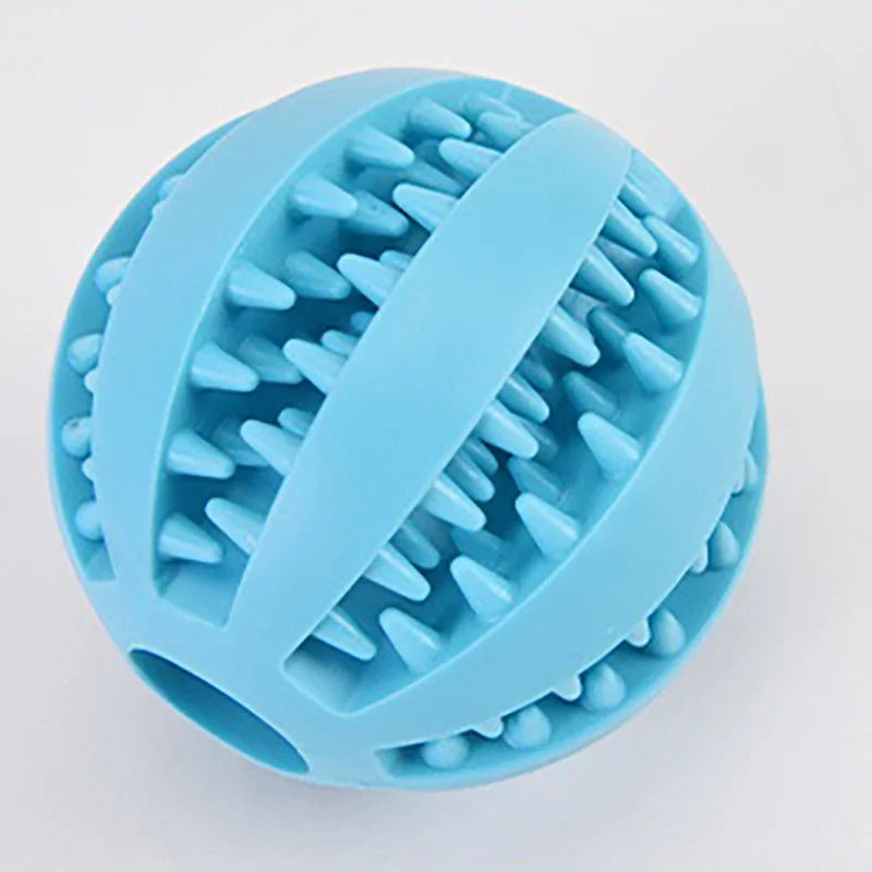 treat dispenser chew ball toy for dogs cats | promotes dental health & mental stimulation | durable play for pets | easy-clean rubber kibble holder toy