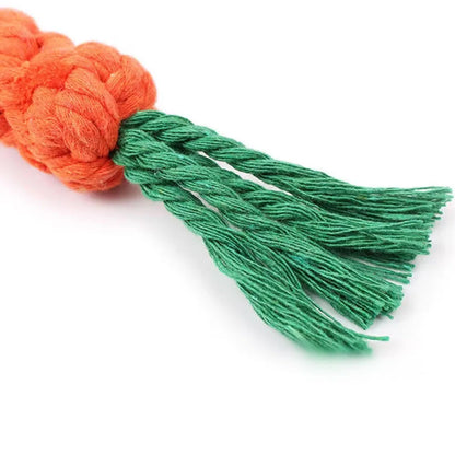 Carrot-Shaped Durable Fleece Rope Chew Toy for Dogs, Bite-Resistant Design for Teeth Cleaning, Ideal for Small & Large Dogs, Perfect for Indoor & Outdoor Interactive Play