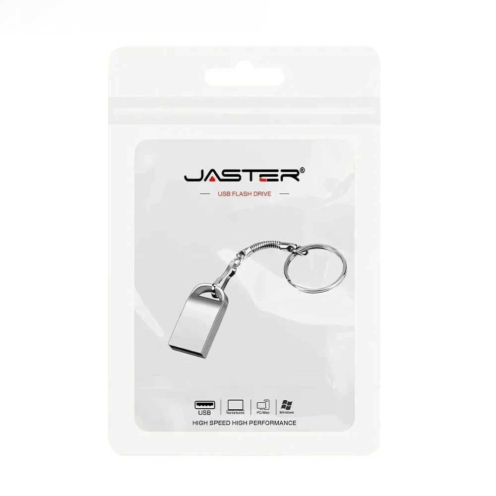 mini usb flash drive - 128gb/64gb/32gb/16gb/8gb, silver metal memory stick with keychain, usb 2.0 for laptop, pc, car, tv - ideal creative business gift