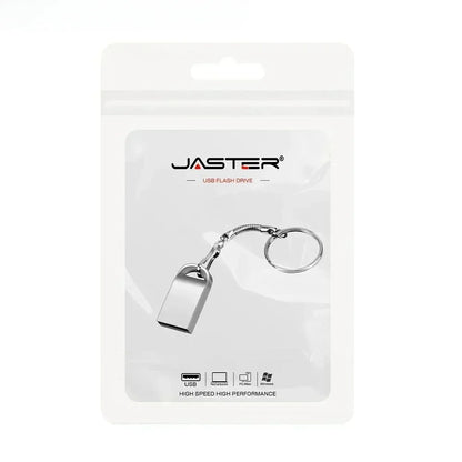 Mini USB Flash Drive - 128GB/64GB/32GB/16GB/8GB, Silver Metal Memory Stick with Keychain, USB 2.0 for Laptop, PC, Car, TV - Ideal Creative Business Gift