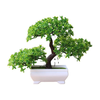 Artificial Bonsai Tree Decorative Plant, Plastic Fake Flowers with Pot, Desktop Ornament for Home, Office, Hotel, Garden, Anniversary, and Exhibition Use