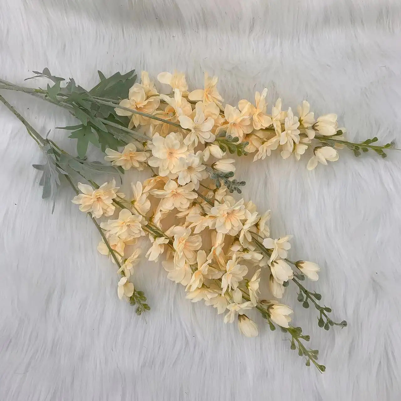 silk delphinium artificial flower bouquet for home wedding hotel decoration - elegant indoor floral arrangement for anniversary, baby shower, housewarming, birthday celebrations