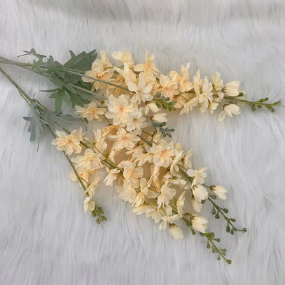 Silk Delphinium Artificial Flower Bouquet for Home Wedding Hotel Decoration - Elegant Indoor Floral Arrangement for Anniversary, Baby Shower, Housewarming, Birthday Celebrations